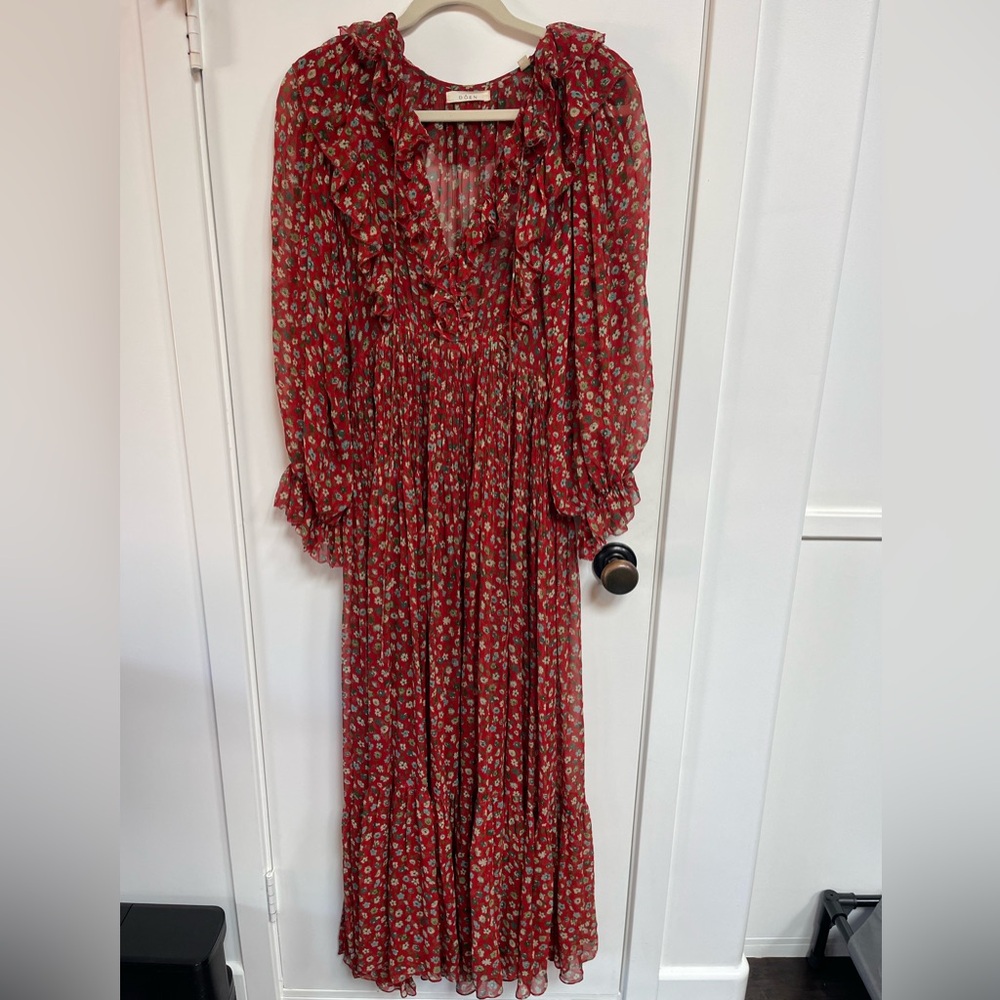 Doen Floral Red Maxi Dress